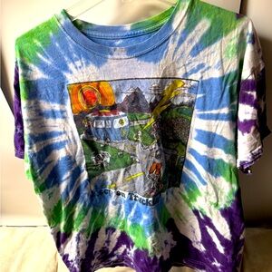 Grateful Dead Tie Dye “Keep On Truckin’” T-Shirt Adult Size XL “The Wheel Turns”